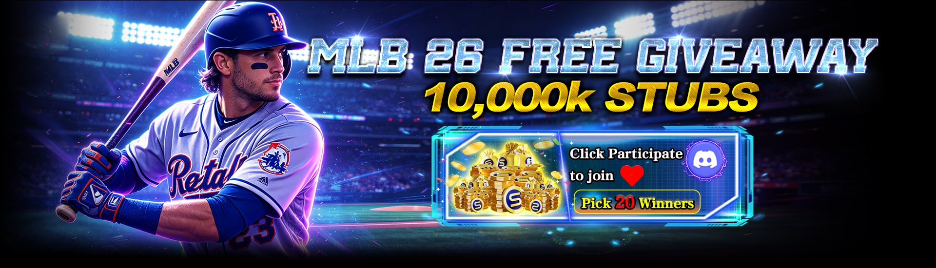 MLB 26 FREE GIVEAWAYS 10000K Stubs