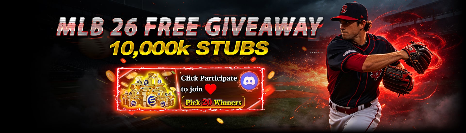 MLB 26 FREE GIVEAWAYS 10000K Stubs